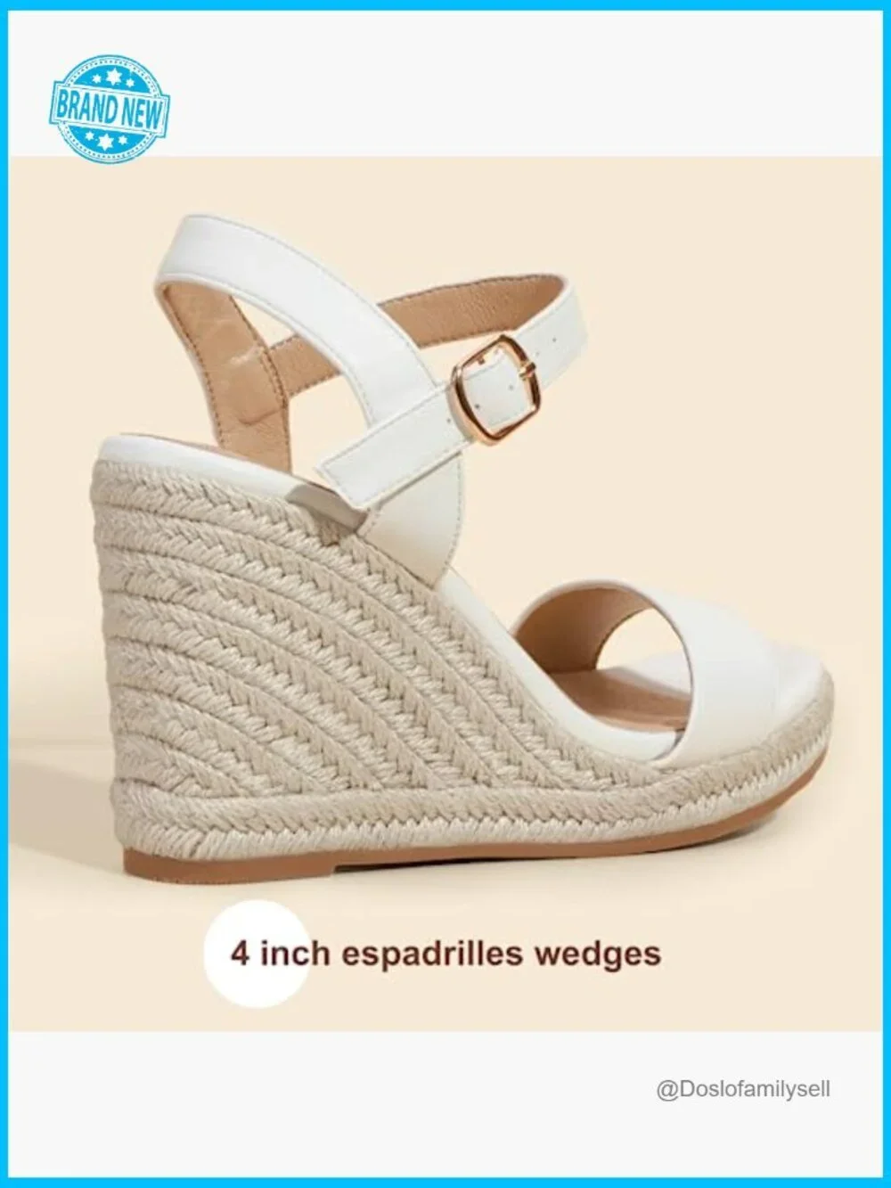 Espadrille Wedge Sandals Open Toe Platform Slingback Buckle Summer Casual Chic
